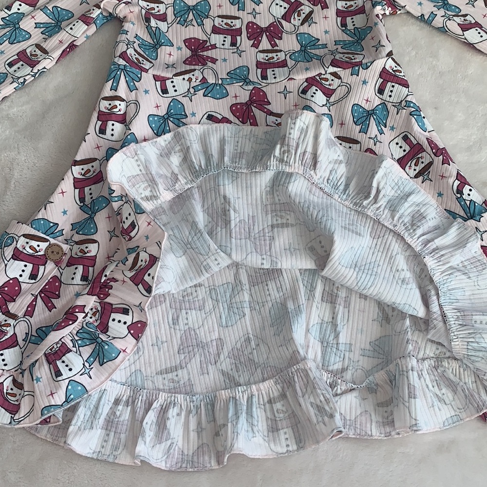 NWT Cheeky Plum Cup of Cheer Elara Knit Dress Snowmen 4T (mislabeled tag) - Picture 8 of 16